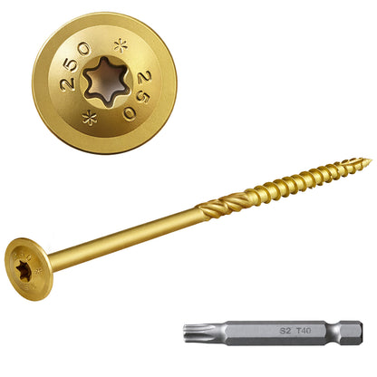 FMhotu Lag Screws, 5/16" x 10" Structural Screws, Construction Lag Screws, Rust Resistant, T40 Star Drive Bit