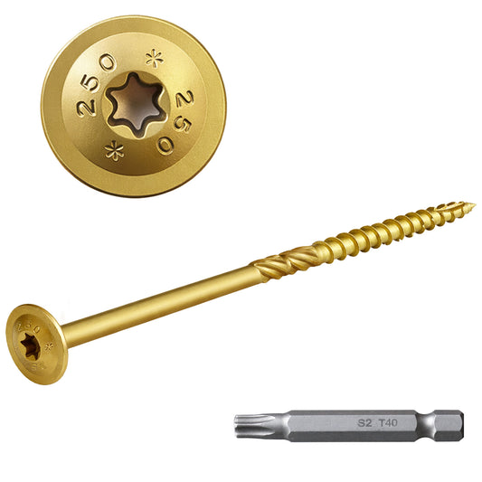 FMhotu Lag Screws, 5/16" x 10" Structural Screws, Construction Lag Screws, Rust Resistant, T40 Star Drive Bit