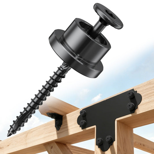 FMhotu Carbon Steel Nut and Screw Assortment, 1" Nuts and #14 x 2-7/8" Wood Screws, Fastening Tool for Decorating Outdoor Pergolas, Gazebos and Decks