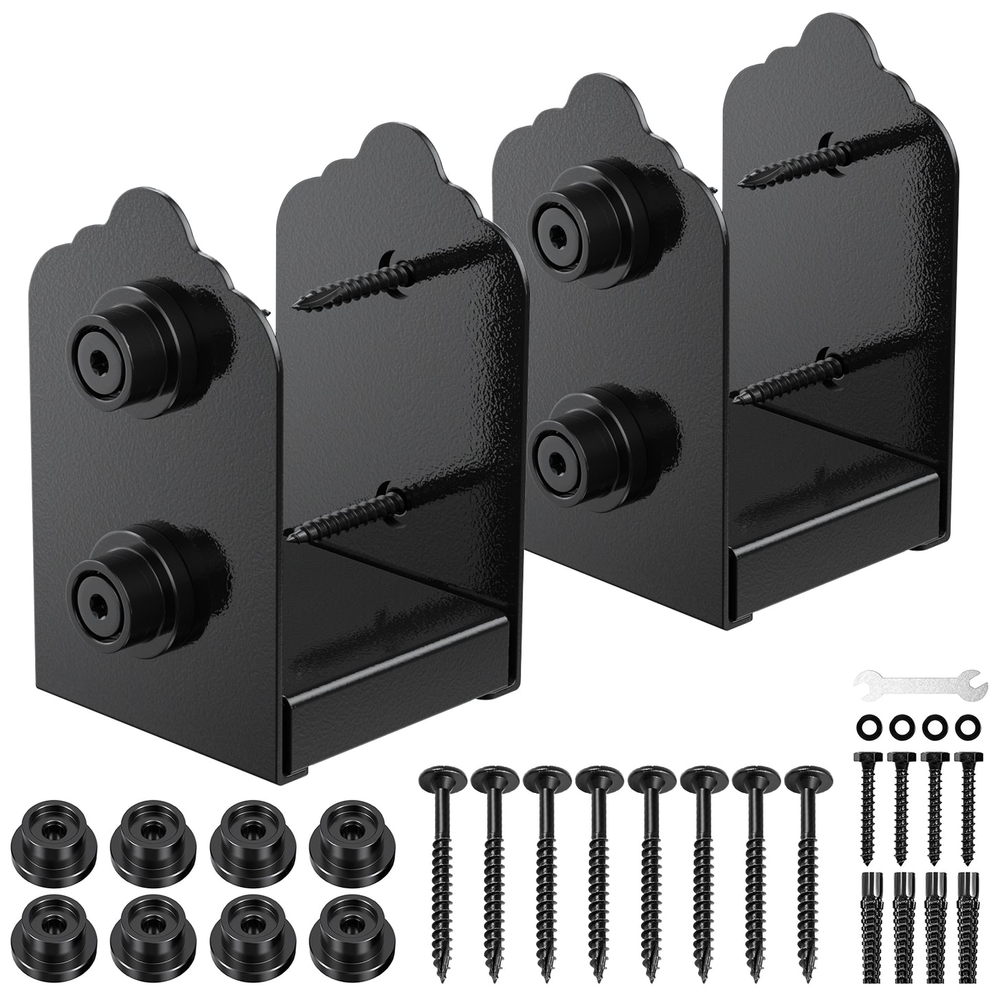 FMhotu 4x4 Post Base, Stainless Steel Adjustable Post Anchor Bracket (Internal 3.5 x 3.5), Adjustable Post Base for Pavilion Deck Porch Handrail Railing Support Decorative Anchor Plate
