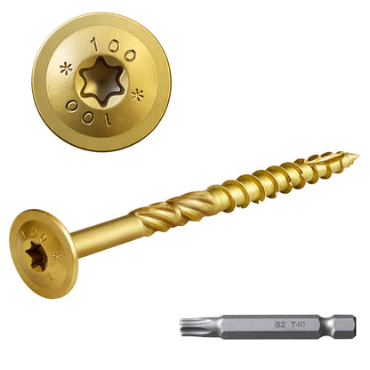 FMhotu Lag Screws, 5/16" x 4" Structural Screws, Construction Lag Screws, Rust Resistant, T40 Star Drive Bit