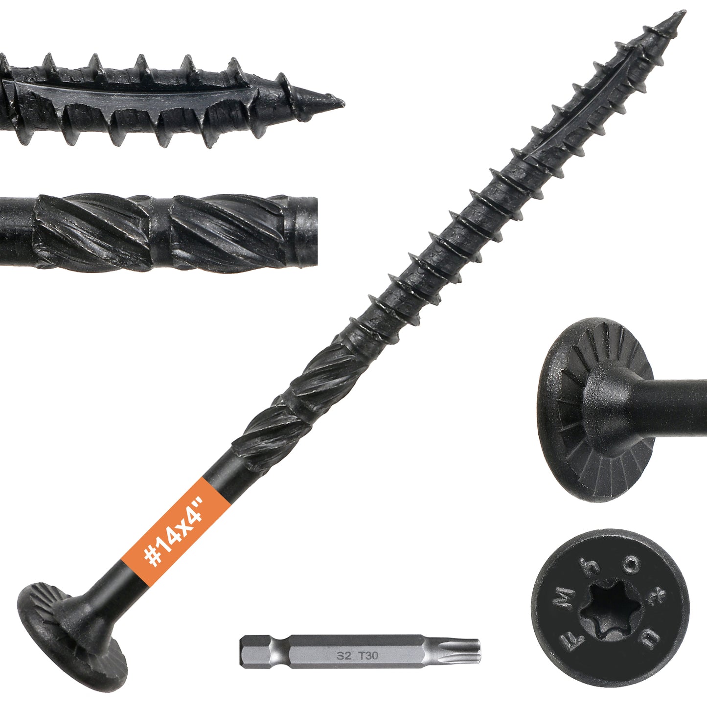 #14 x 4 Wood Structural Lag Screws Star Drive Decking Wood Screws, Rust Resistant Timber Screws for Timber/Log/Landscaping