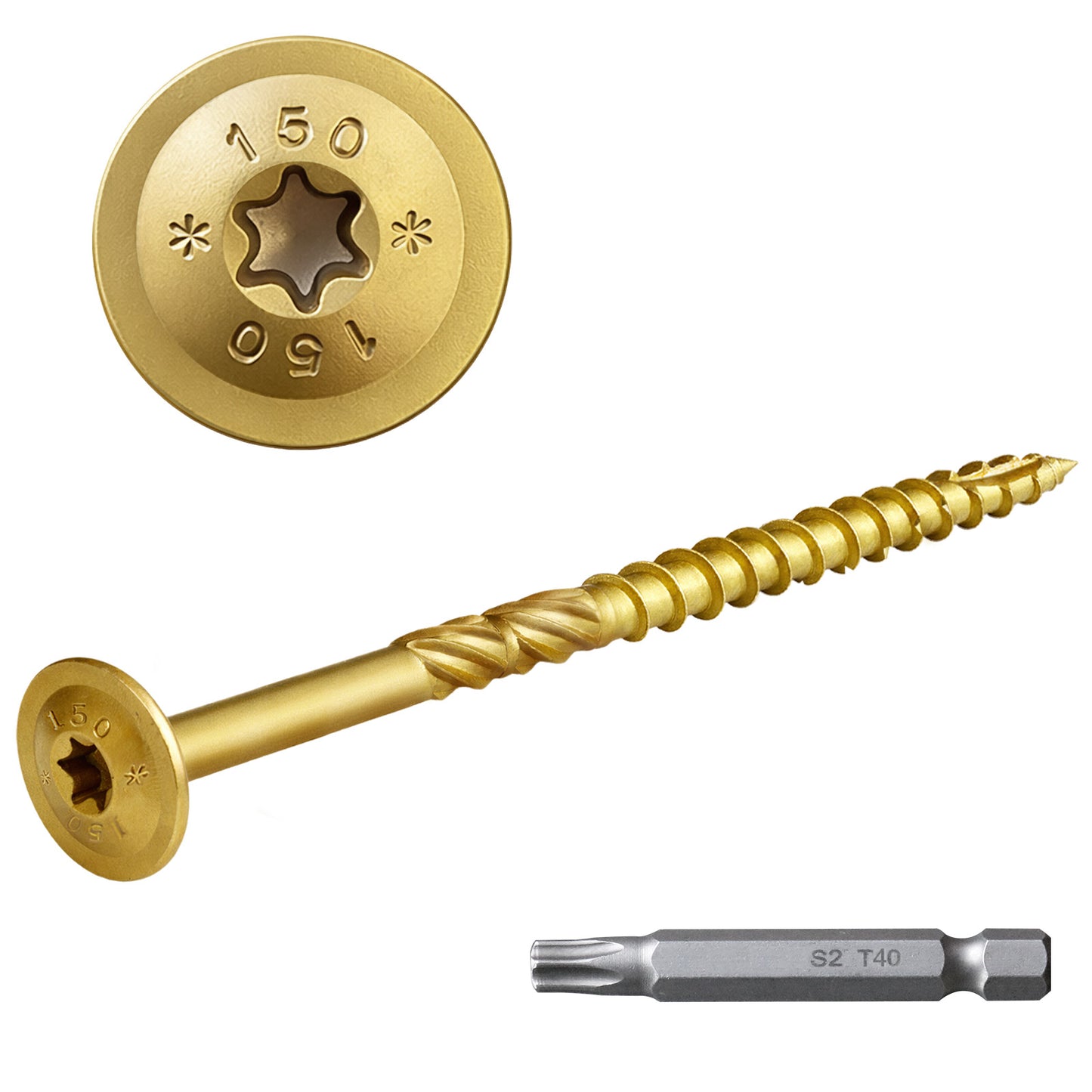 FMhotu Lag Screws, 5/16" x 6" Structural Screws, Construction Lag Screws, Rust Resistant, T40 Star Drive Bit