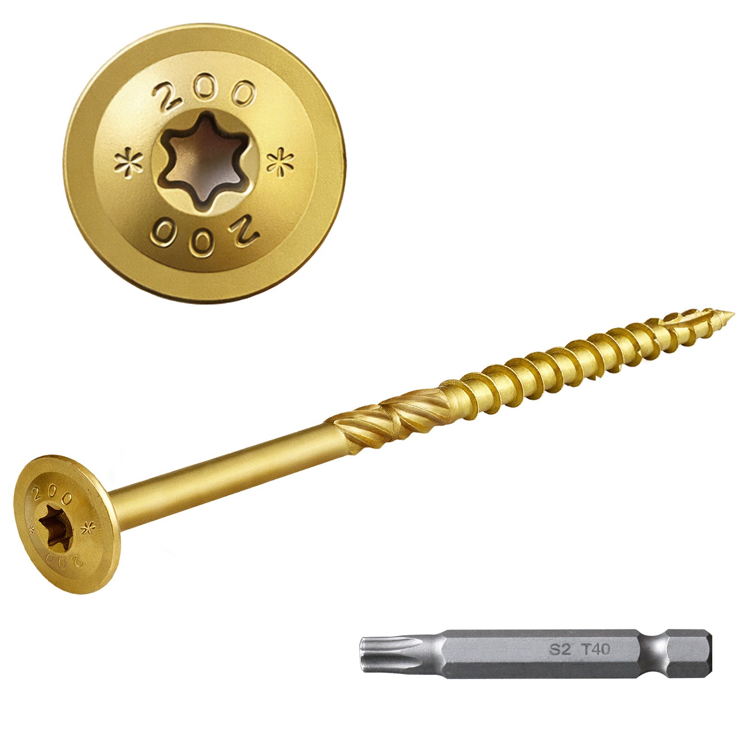 FMhotu Lag Screws, 5/16" x 8" Structural Screws, Construction Lag Screws, Rust Resistant, T40 Star Drive Bit