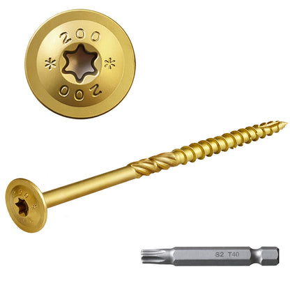 FMhotu Lag Screws, 5/16" x 8" Structural Screws, Construction Lag Screws, Rust Resistant, T40 Star Drive Bit