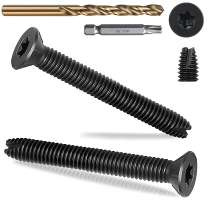 1/4-20 x 2 Flat Head Thread Cutting Self Drilling Deck Screws, Type 7, Star Drive T-30, Steel Floorboard Thread Cutting Screws for Wood & Metal