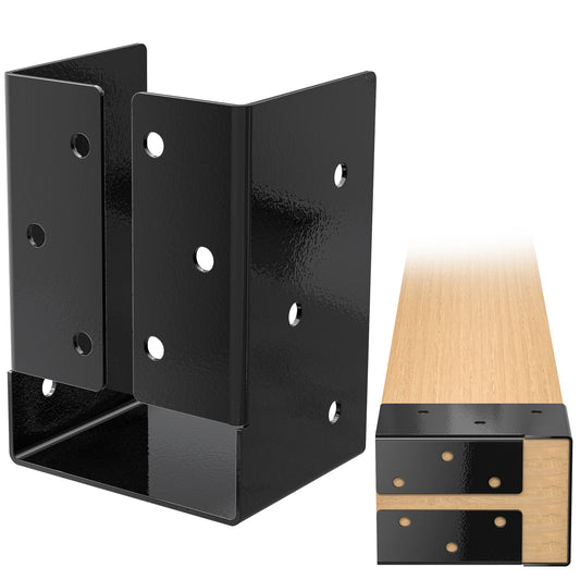 FMhotu Concealed Joist Hanger,4"x6" Outdoor Concealed-Flange Joist Bracket with Screws, Q235B Steel Powder Coated Concealed Mount Light Joist Hangers for 4"x6" Beam, Swing, Handrail, Fence