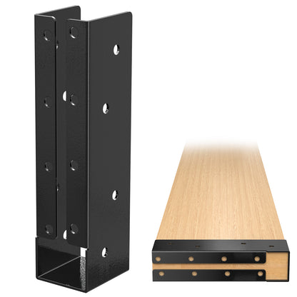 FMhotu Concealed Joist Hanger, 2"x8" Outdoor Concealed-Flange Joist Bracket with Screws, Q235B Steel Powder Coated Concealed Mount Light Joist Hangers for 2"x8" Beam, Swing, Handrail, Fence