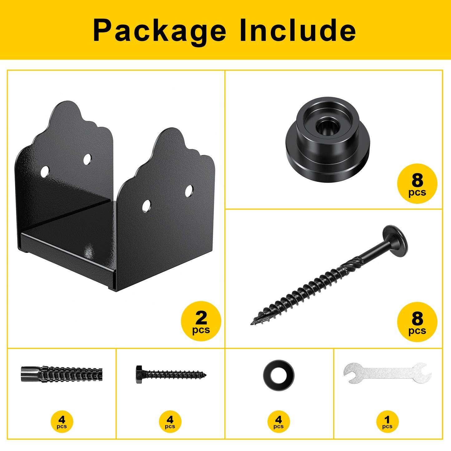 FMhotu 6x6 Post Base, Stainless Steel Adjustable Post Anchor Bracket (Internal 5.5 x 5.5), Adjustable Post Base for Pavilion Deck Porch Handrail Railing Support Decorative Anchor Plate