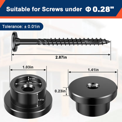 FMhotu Carbon Steel Nut and Screw Assortment, 1" Nuts and #14 x 2-7/8" Wood Screws, Fastening Tool for Decorating Outdoor Pergolas, Gazebos and Decks