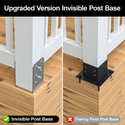 FMhotu 6"x 6" Post Base, Stainless Steel Adjustable Post Anchor Bracket(Internal 5.5 x 5.5), Adjustable Post Base for Pavilion Deck Porch Handrail Railing Support Decorative Anchor Plate