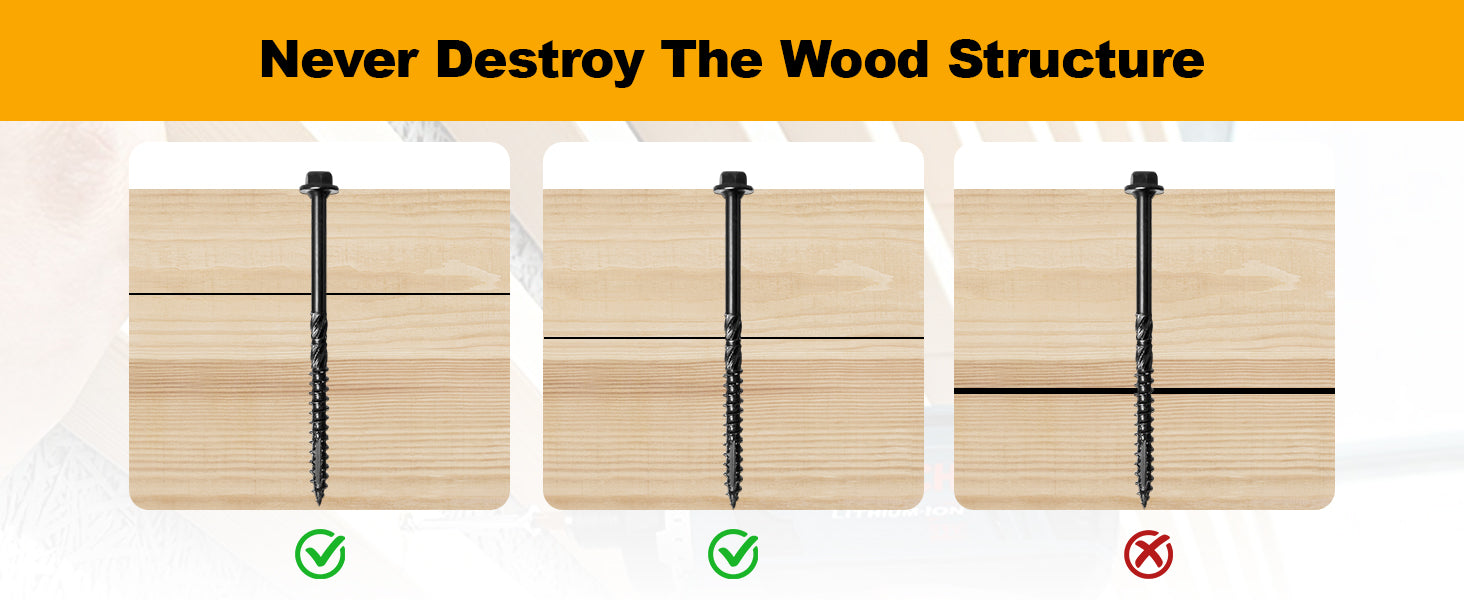 #14 x 3 Wood Structural Screws Hex Head Lag Screws, Rust Resistant Timber Screws for Timber/Log/Landscaping Wood (Black)