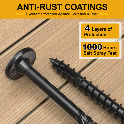 #14 x 3 Wood Structural Lag Screws Star Drive Decking Screws, Rust Resistant Timber Screws for Timber/Log/Landscaping Wood