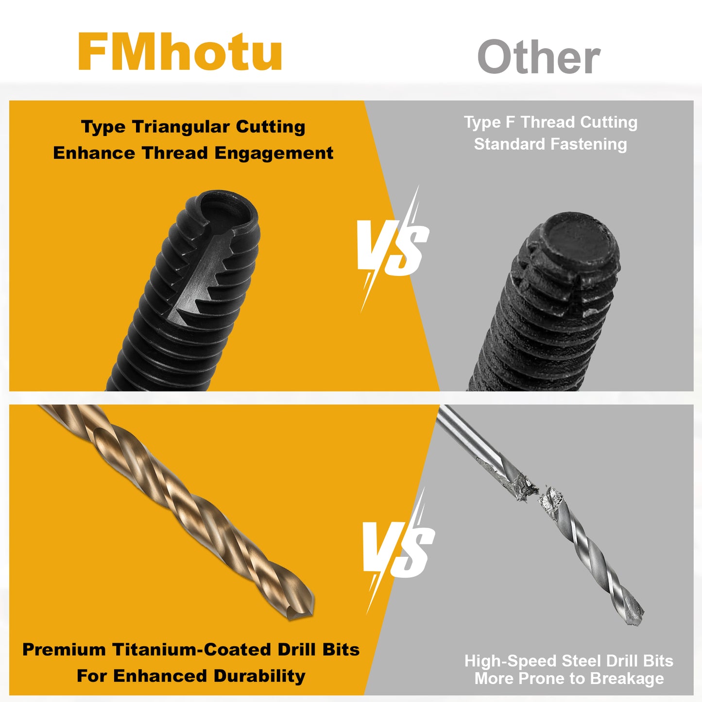 1/4-20 x 2 Flat Head Thread Cutting Self Drilling Deck Screws, Type 7, Star Drive T-30, Steel Floorboard Thread Cutting Screws for Wood & Metal