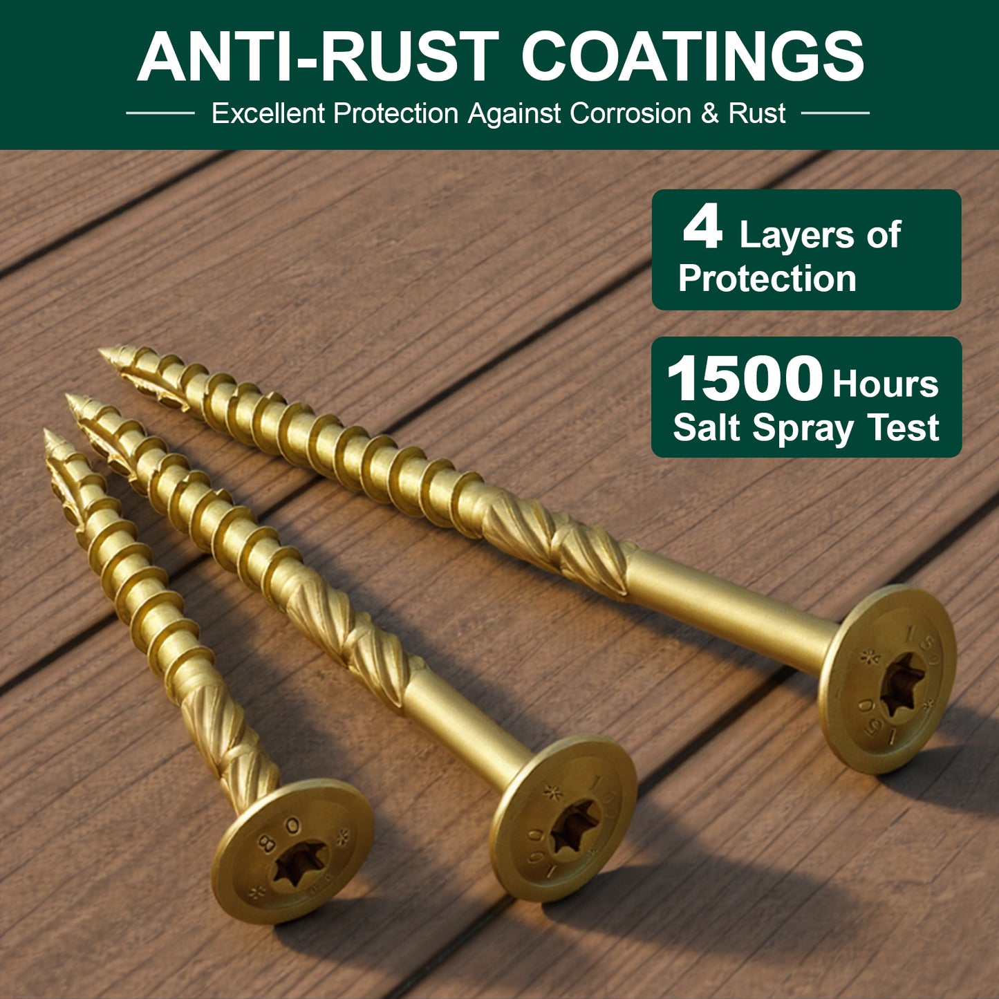 FMhotu Lag Screws, 5/16" x 10" Structural Screws, Construction Lag Screws, Rust Resistant, T40 Star Drive Bit