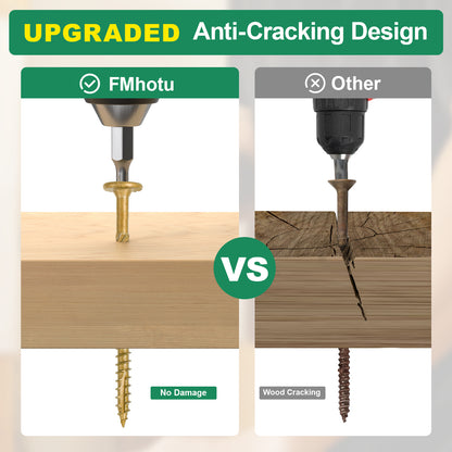 8 Inch Heavy-Duty Outdoor Deck Screws, Star Drive Decking Wood Screws, Rust Resistant Timber Screws for Timber/Log/Landscaping Wood (#14 x 8 Tan)