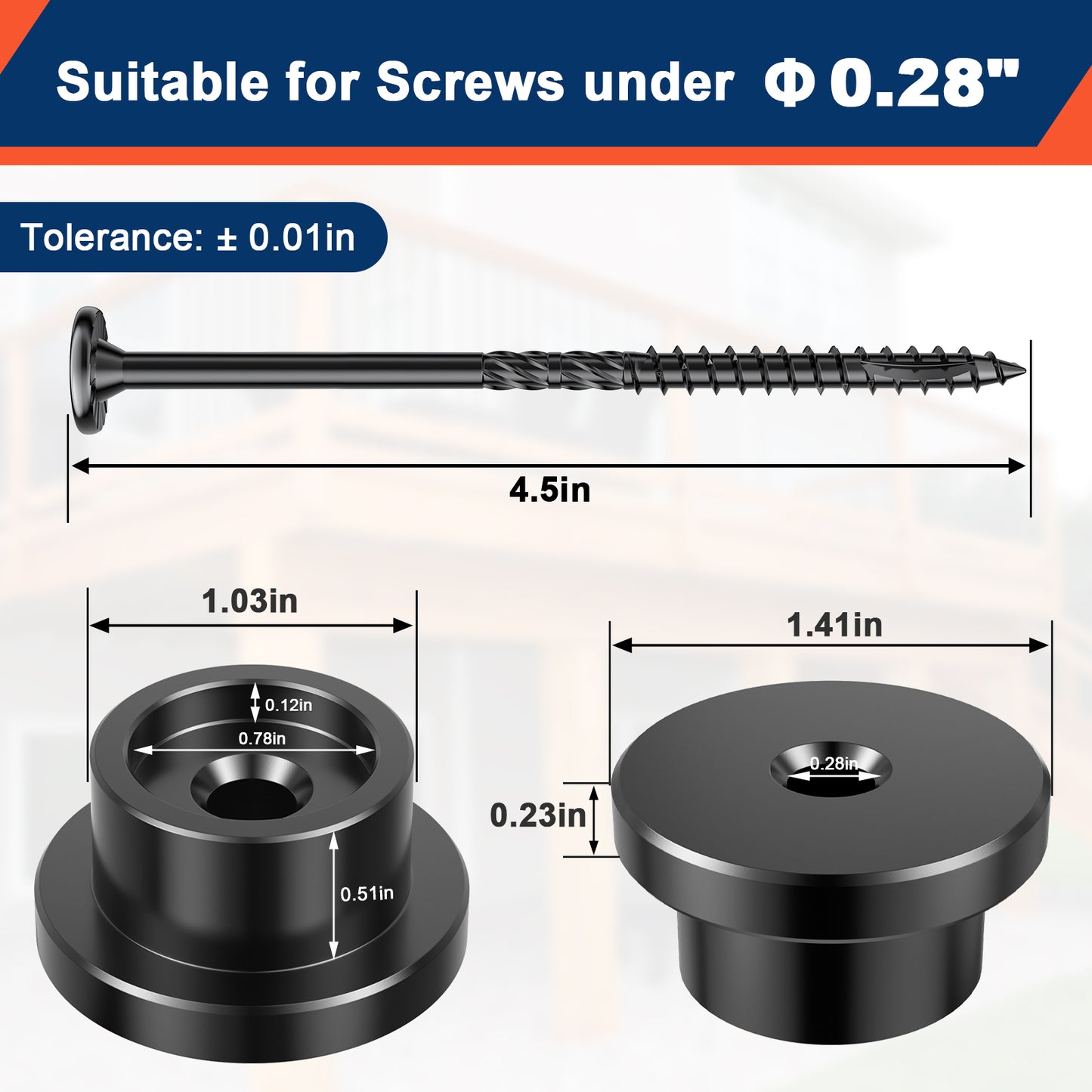 FMhotu Carbon Steel Nut and Screw Assortment, 1" Nuts and #14 x 4.5" Wood Screws, Fastening Tool for Decorating Outdoor Pergolas, Gazebos and Decks