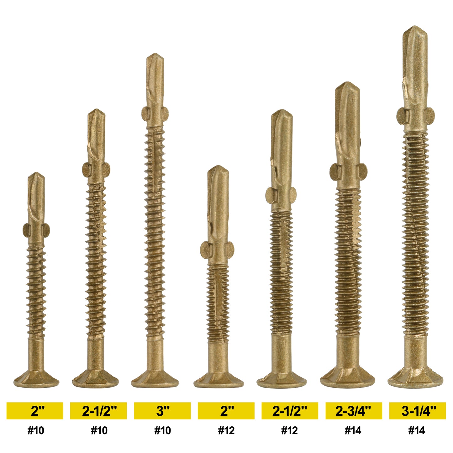 FMhotu #14 x 4" Trailer Deck Screws, Self-Tapping Sheet Wood Metal Screw, T25 Star Bits Reamer Tek Screws for Trailers, for Attaching Wood to Steel