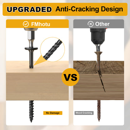 #14 x 6 Wood Structural Lag Screws Star Drive Decking Wood Screws, Rust Resistant Timber Screws for Timber/Log/Landscaping