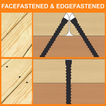 FMhotu #10 x 2-3/4" Hidden Deck Screws, Star Drive Countersunk Wood Screws, Rust Resistant Timber Screws, T15 Star Bit Included, Black
