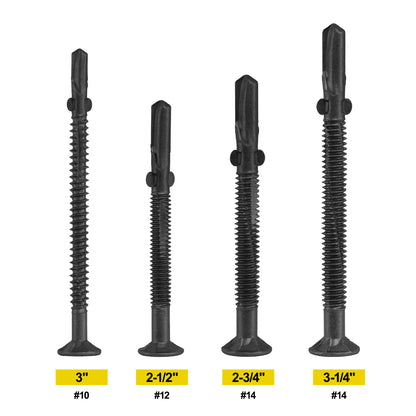 FMhotu #10 x 3" Trailer Deck Screws, Self-Tapping Sheet Wood Metal Screw, T25 Star Bits Reamer Tek Screws for Trailers, for Attaching Wood to Steel, Black