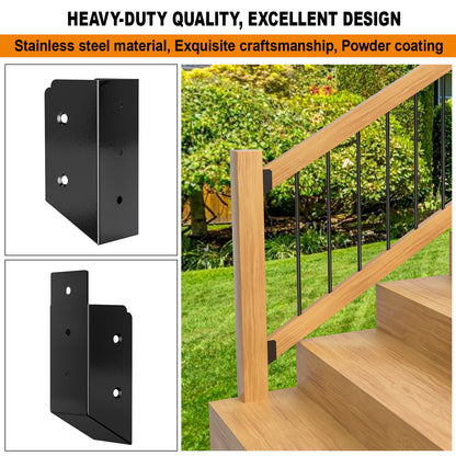 FMhotu 30° Stair Angle Stainless Steel Deck Railing Brackets Connectors for 2"x4" (Actual 1.5"x3.5") Railing Wood Post Stair Fence Railing Connectors with Coated Wood Screws