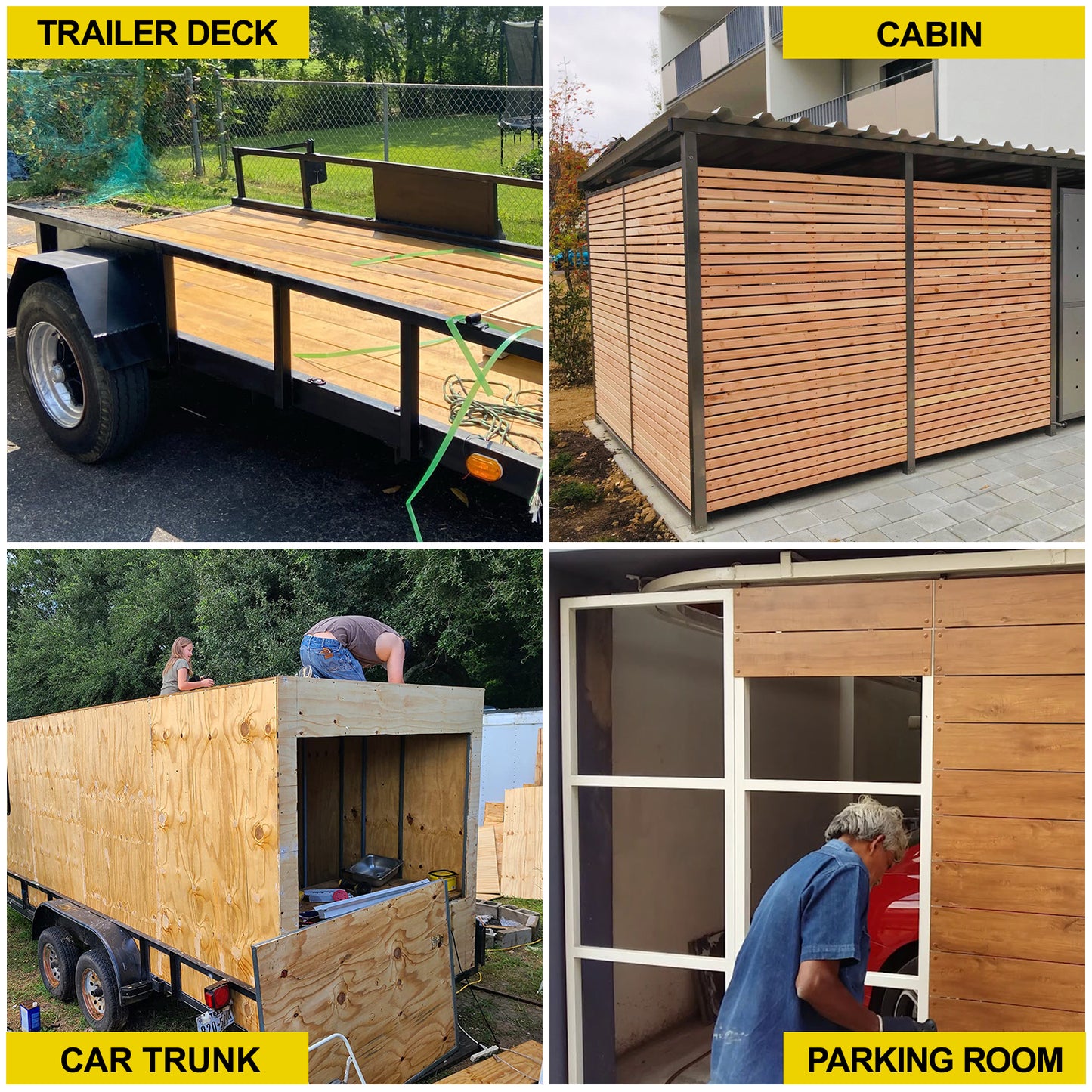 FMhotu #14 x 4" Trailer Deck Screws, Self-Tapping Sheet Wood Metal Screw, T25 Star Bits Reamer Tek Screws for Trailers, for Attaching Wood to Steel